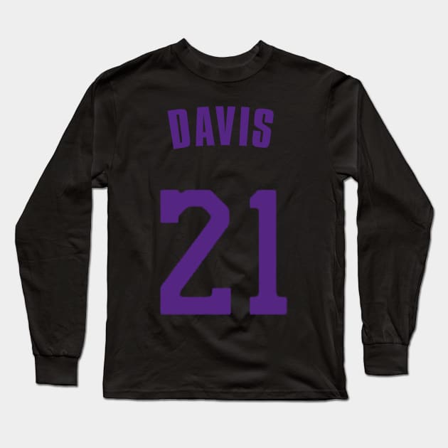 Anthony Davis Jersey - NBA Los Angeles Lakers Long Sleeve T-Shirt by xavierjfong